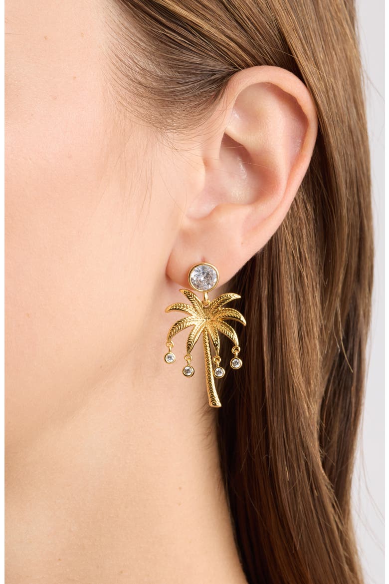 Palm Royale Drop Earrings, Alternate, color, GOLD
