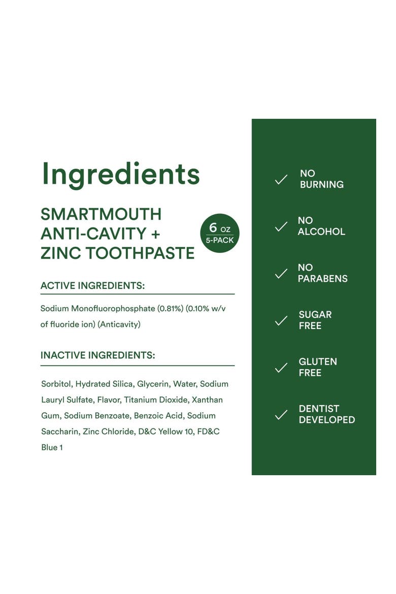 Anti-Cavity Fluoride Whitening Toothpaste 6 oz, 5-Pack, Alternate, color, Mild Mint
