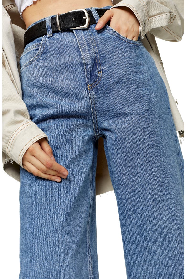 Straight Leg Baggy Jeans, Alternate, color, MID DENIM