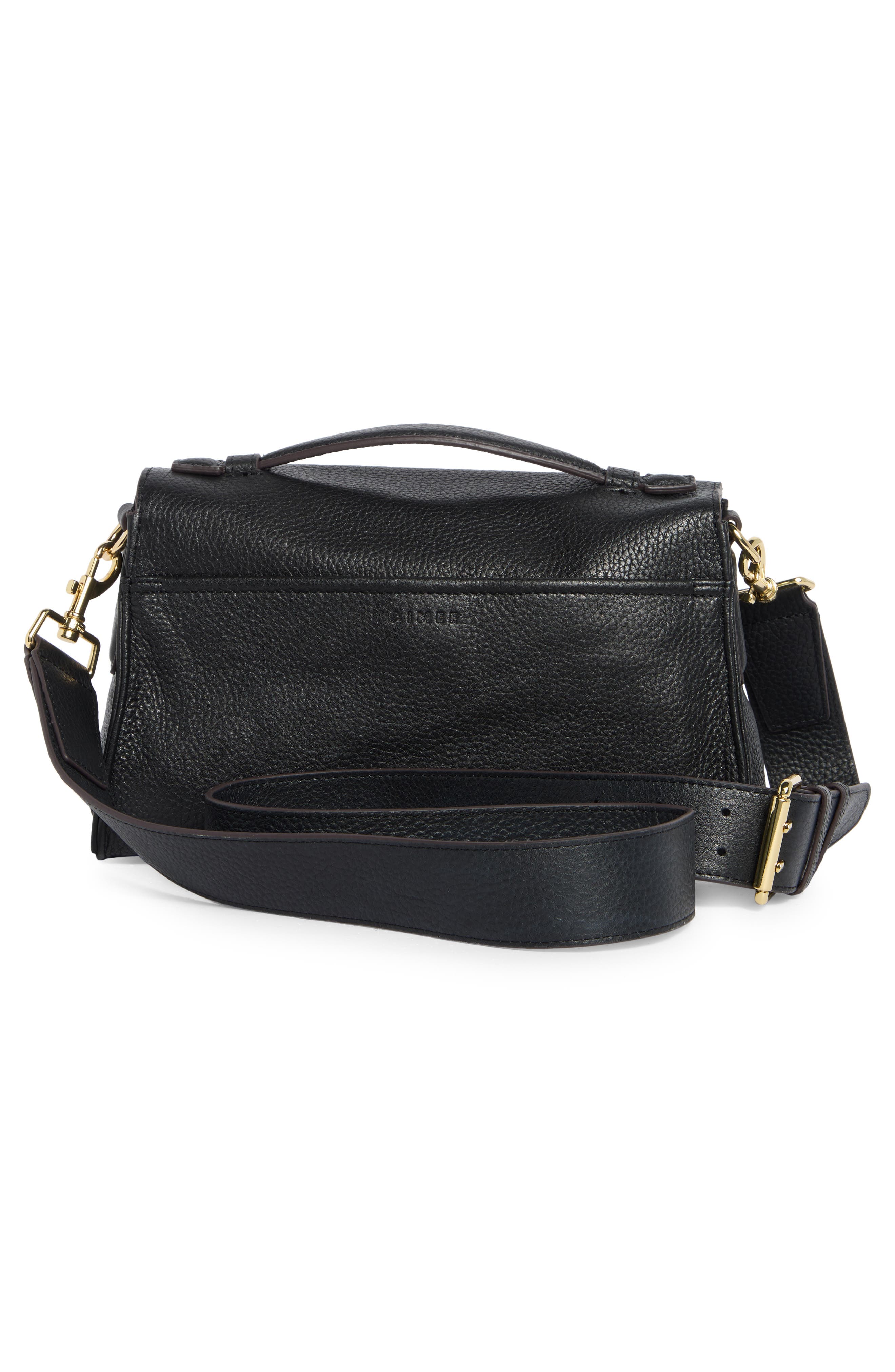 AIMEE Aurora Leather Crossbody Bag, Alternate, color, Black/ Black