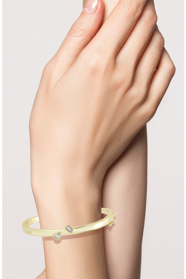 Cubic Zirconia Bangle, Alternate, color, GOLD