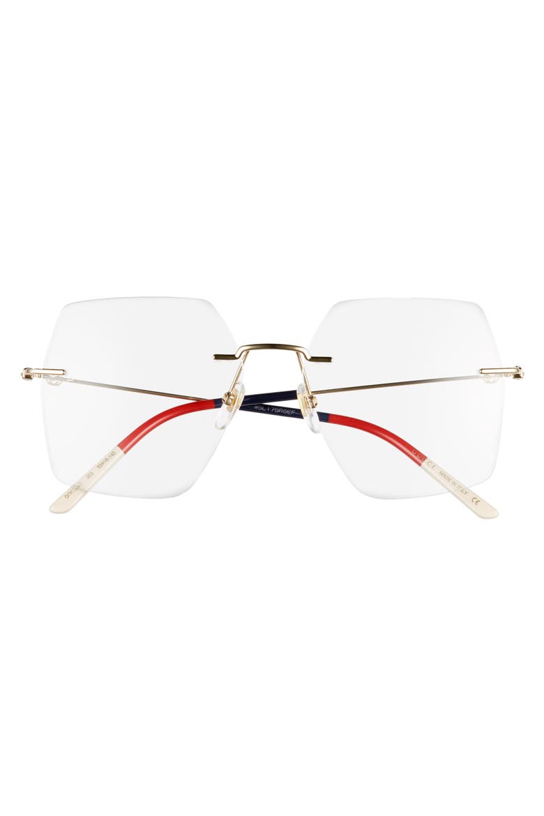 55mm Rimless Square Optical Glasses, Alternate, color, ENDURA GOLD J5G