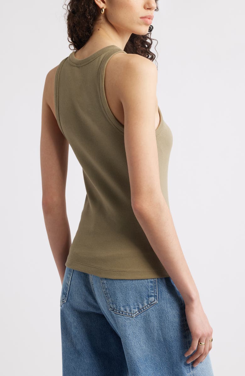 Nordstrom Everyday Cotton Rib Tank, Alternate, color, Olive Covert