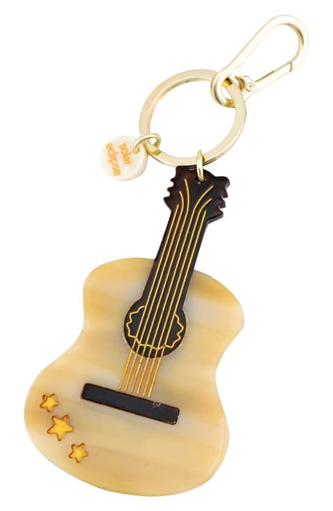 Hand Painted Guitar Key Chain Bag Charm