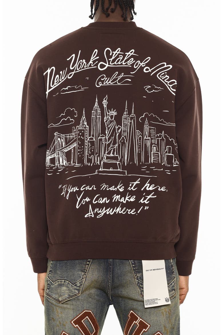 Graphic Crewneck, Alternate, color, CHOCOLATE