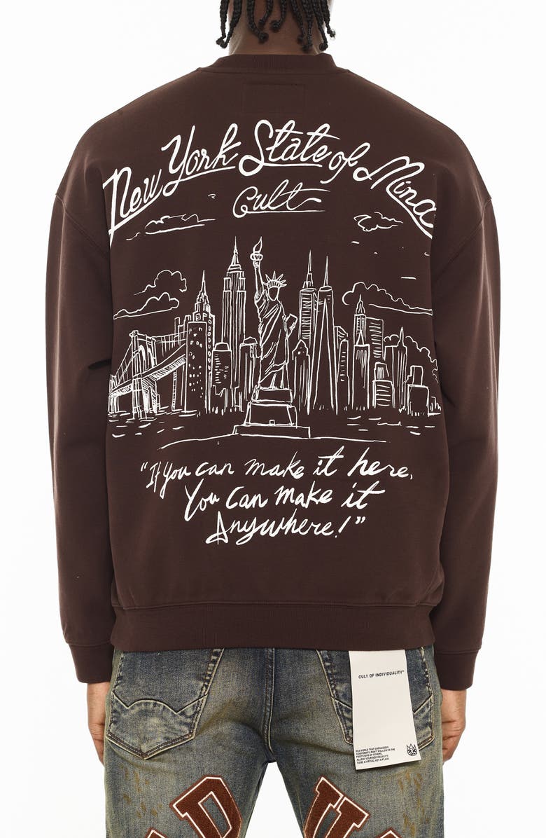 Cult of Individuality Graphic Crewneck, Alternate, color, Chocolate