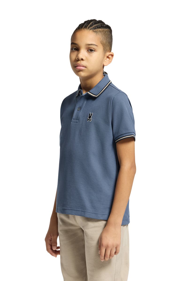 Psycho Bunny Kids' Foxton Cotton Pique Polo, Alternate, color, Vintage Indigo