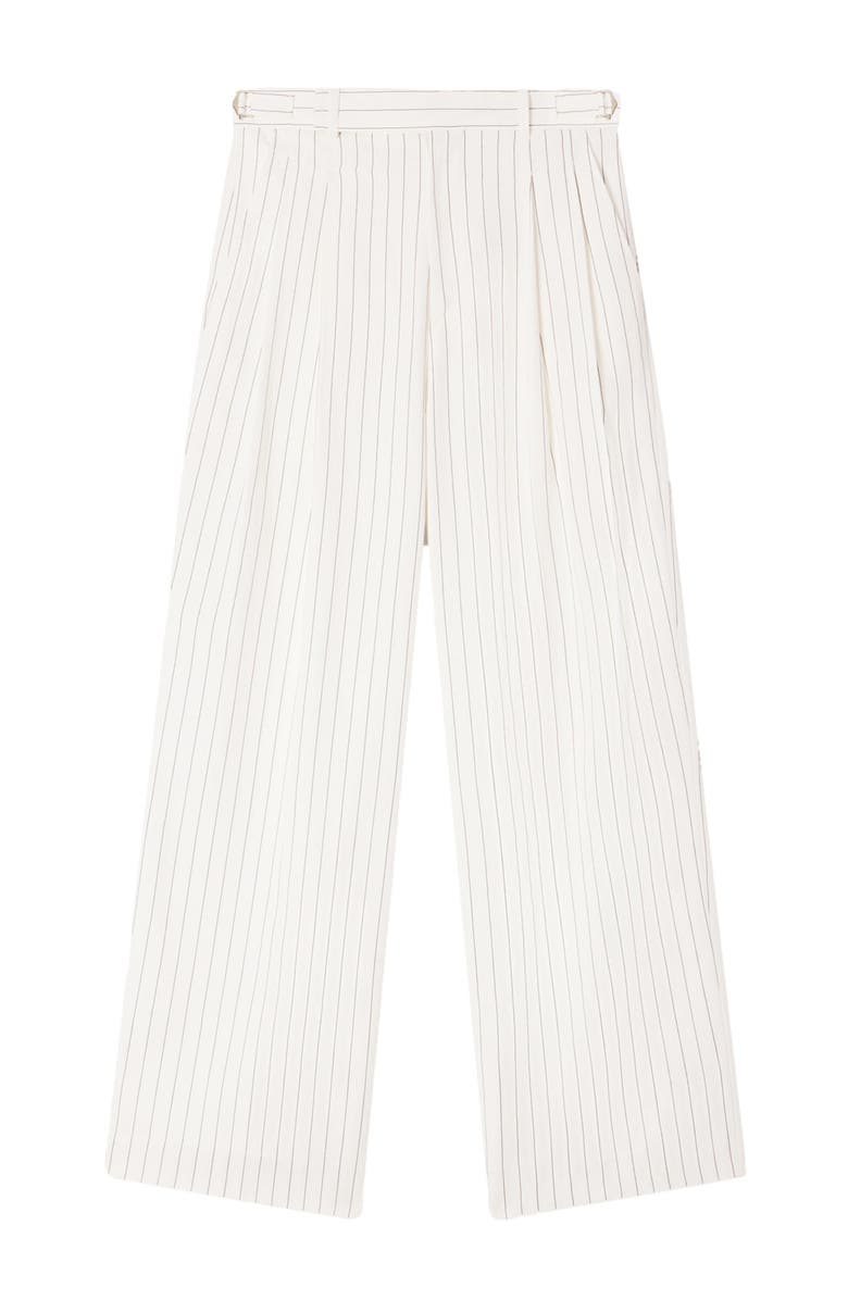 SANDRO Striped suit trousers, Alternate, color, Ecru / Black