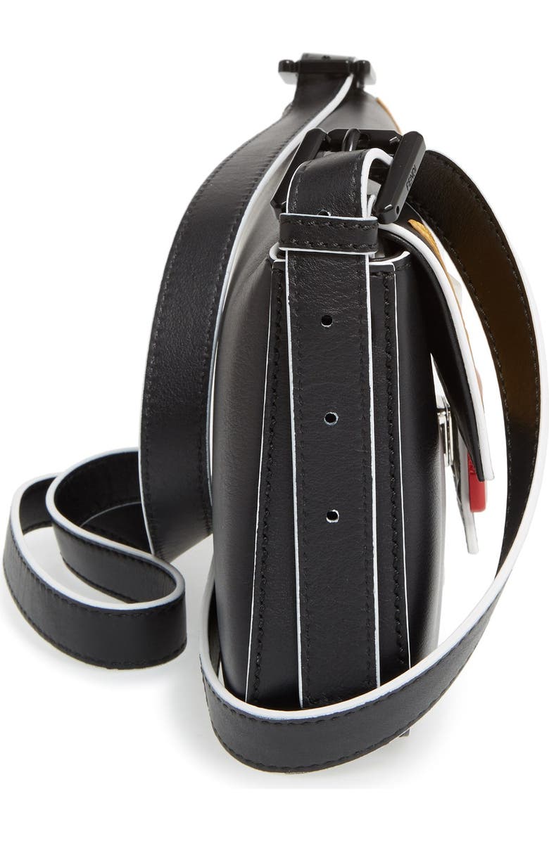 Fendi 'Mini Monster' Leather Baguette, Alternate, color,