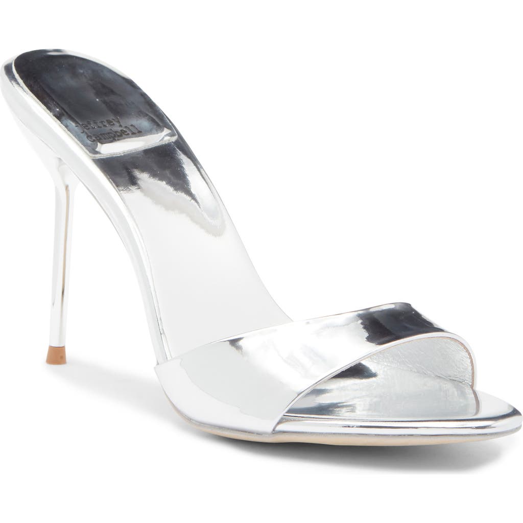 Jeffrey Campbell Ce-soire Slide Sandal In Silver Mirror