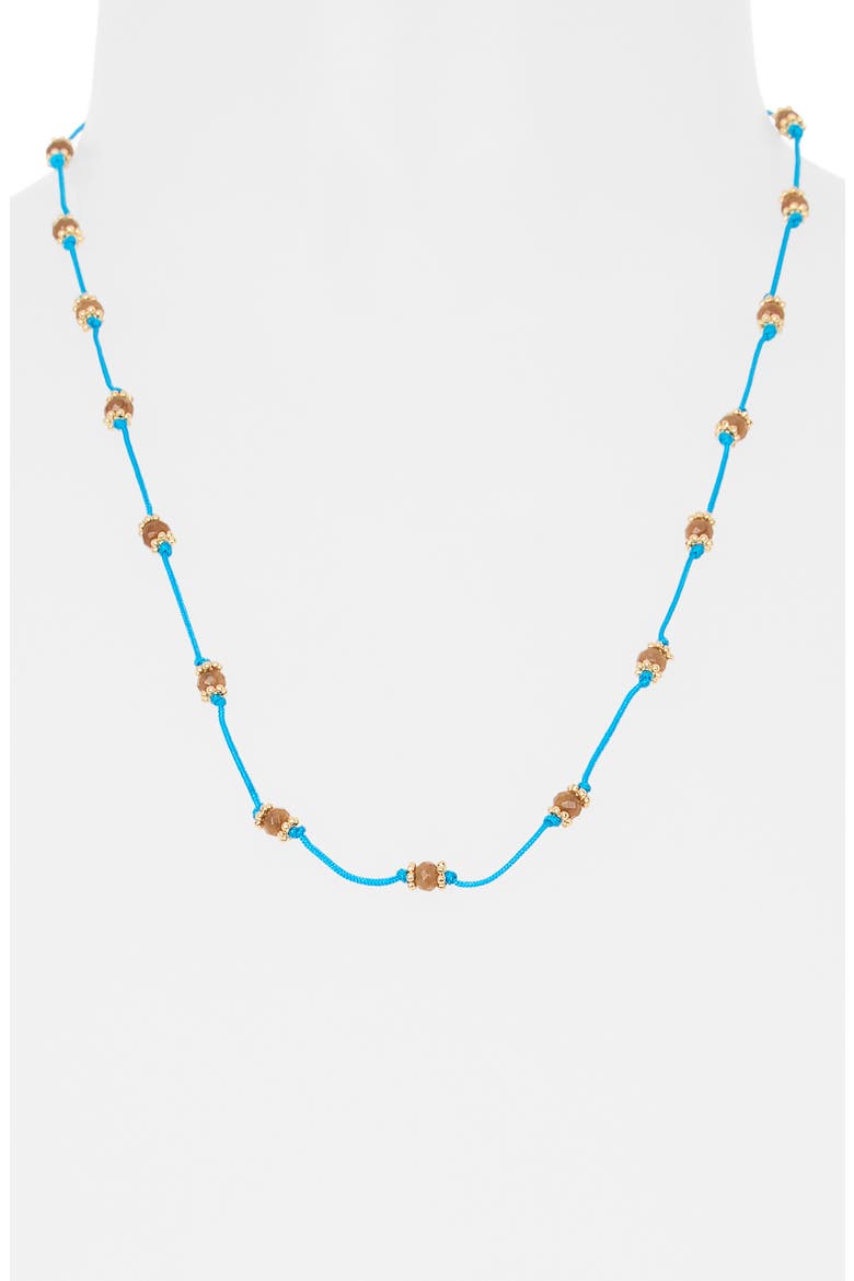 Long Beaded Silk Necklace, Main, color, ATLAS BLUE
