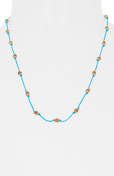 Long Beaded Silk Necklace