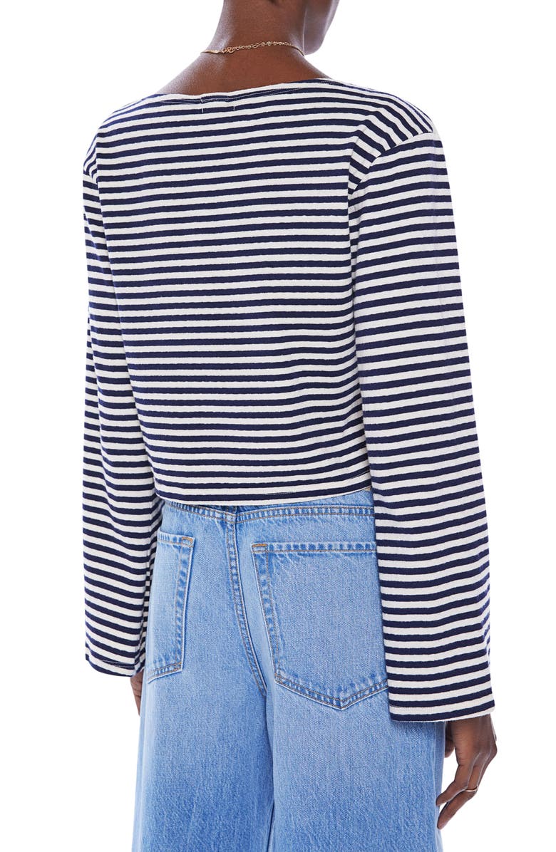 MOTHER The Skipper Bell Stripe Long Sleeve Cotton T-Shirt, Alternate, color, 