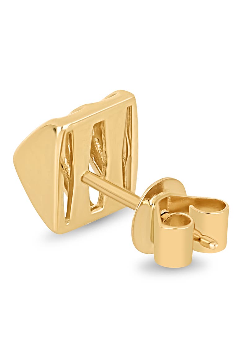 14K Gold Caged Stud Earrings, Alternate, color, 14K YELLOW GOLD