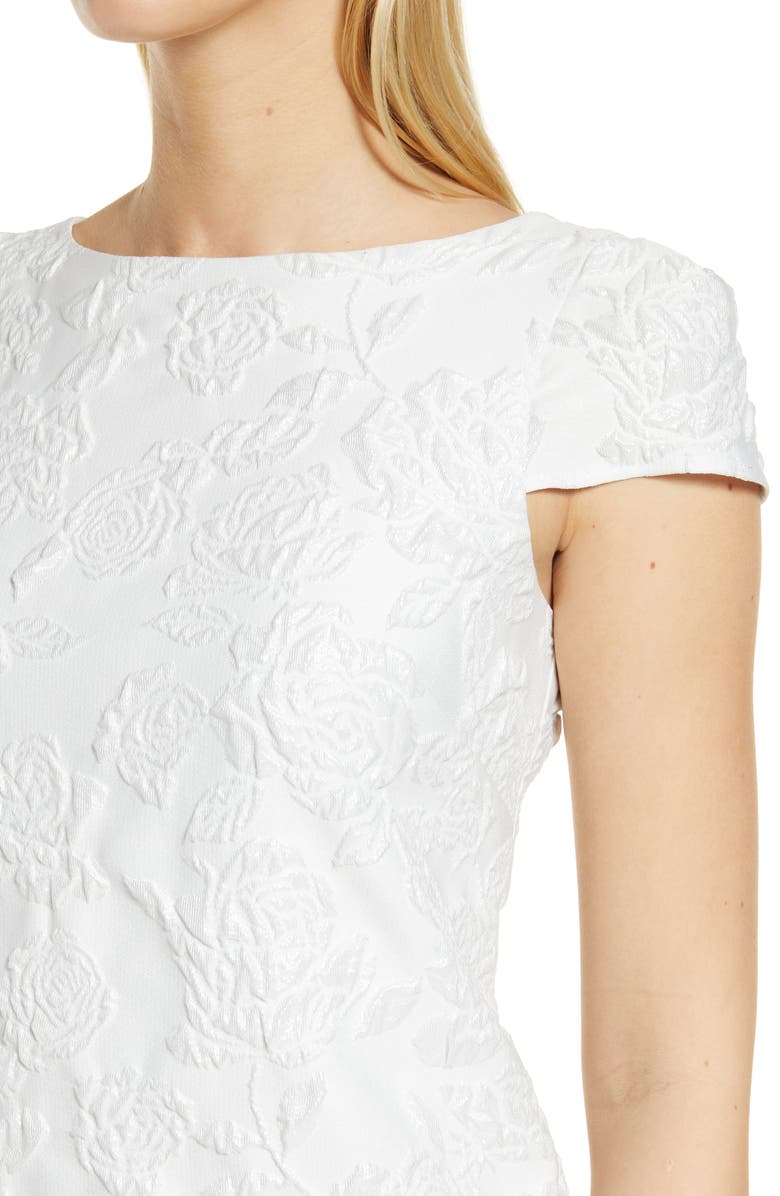 Donna Ricco Metallic Floral Jacquard Sheath Dress, Alternate, color, 