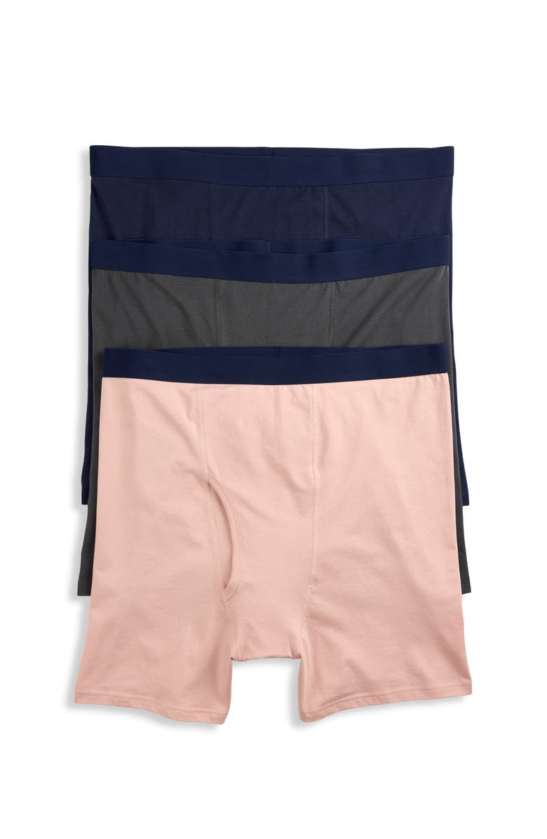 Harbor Bay by DXL Big & Tall 3-pk Active Stretch 4 Inch Boxer Briefs V3, Main, color, Multi