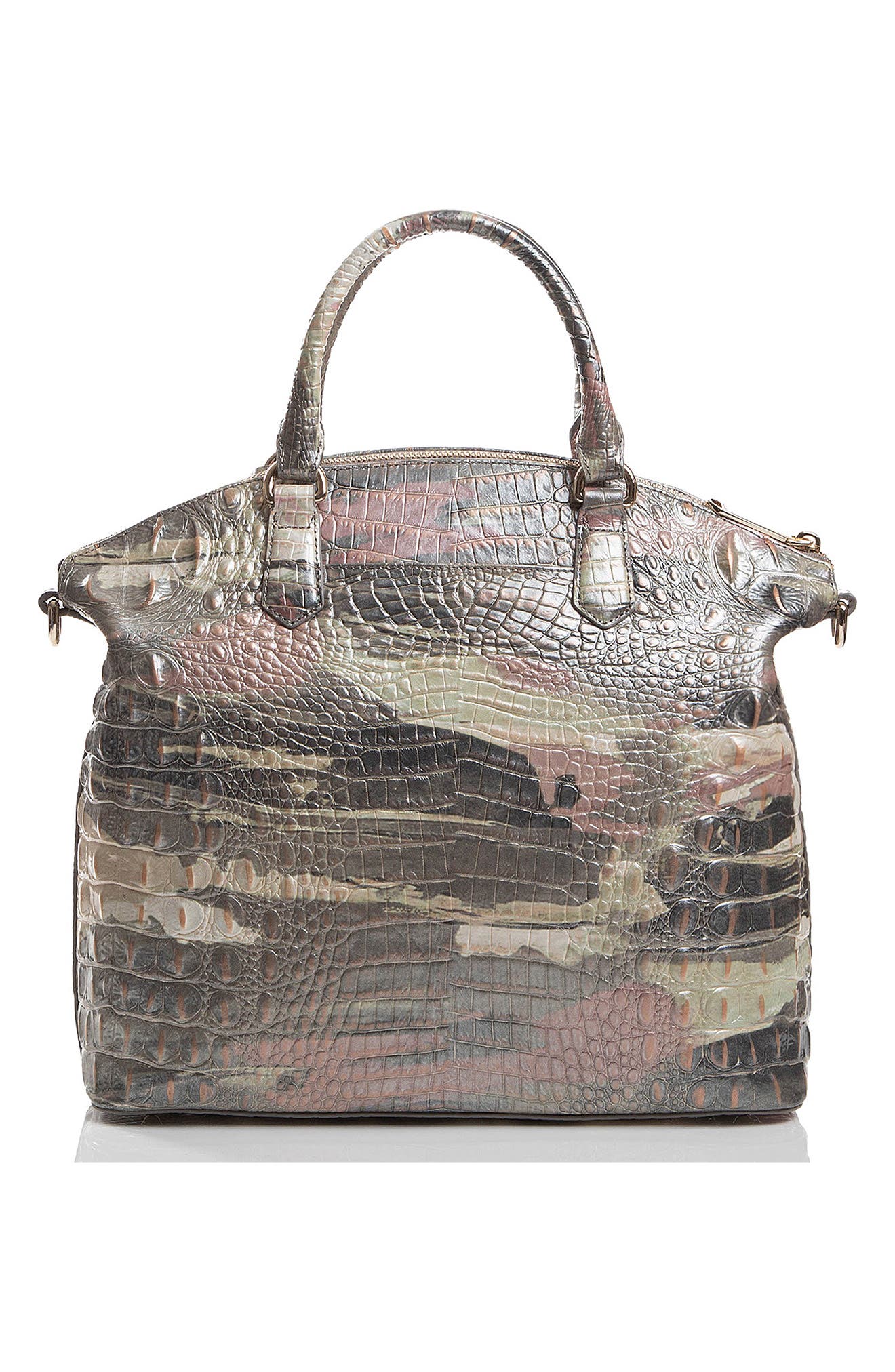 Brahmin Large Duxbury Croc Embossed Leather Satchel, Alternate, color, 