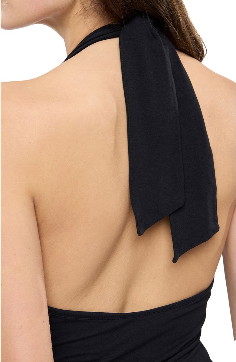 Another Tomorrow Halter Bodysuit, Alternate, color, Black