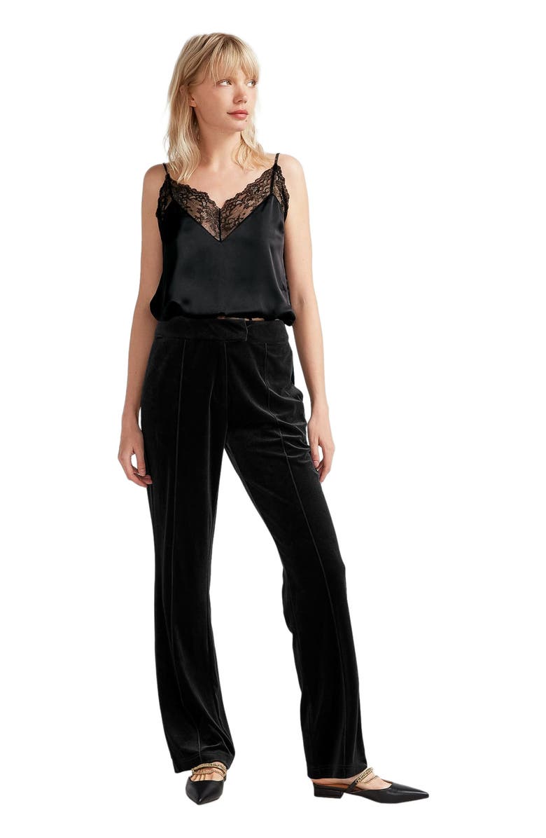 Belle & Bloom Reverie Velvet Pant, Main, color, Black