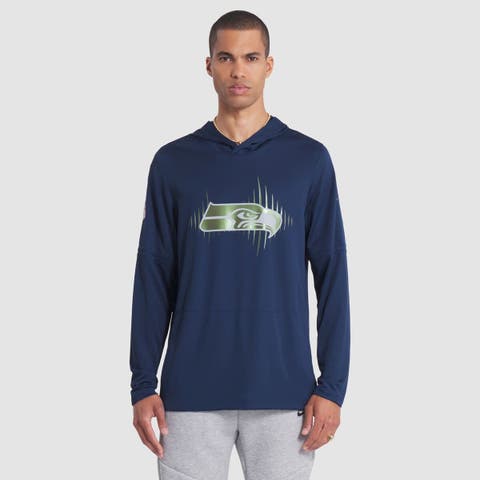 Men's Nike College Navy Seattle Seahawks 2025 Rivalries Collection Sideline Dri-FIT Long Sleeve Hoodie T-Shirt