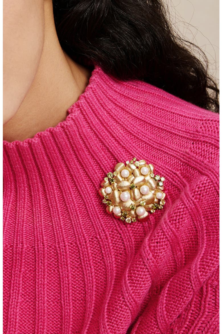 Garden Blossom Brooch, Alternate, color, Gold & White & Yellow
