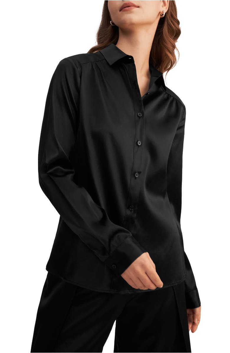 Lilysilk Long Sleeves Collared Silk Blouse, Main, color, 
