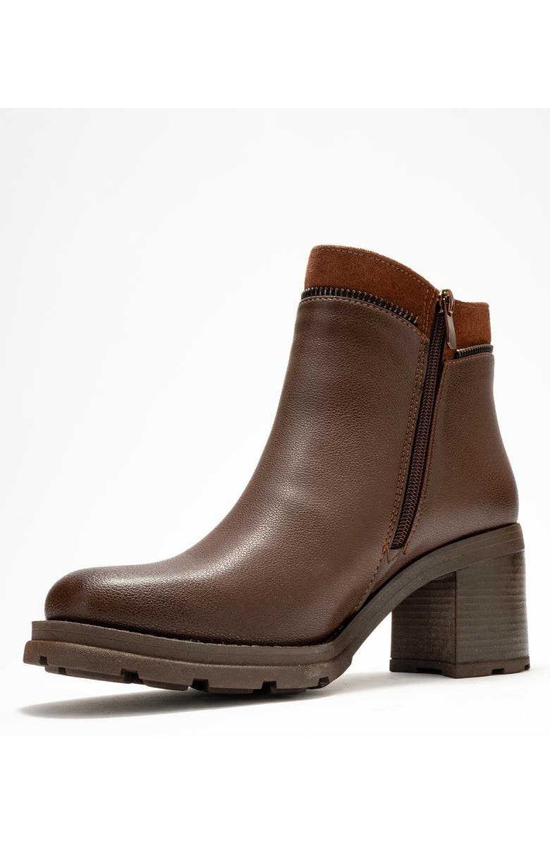 Prologue Shoes Parly Zip-Block Heel Boot, Alternate, color, Brown Faux Leather