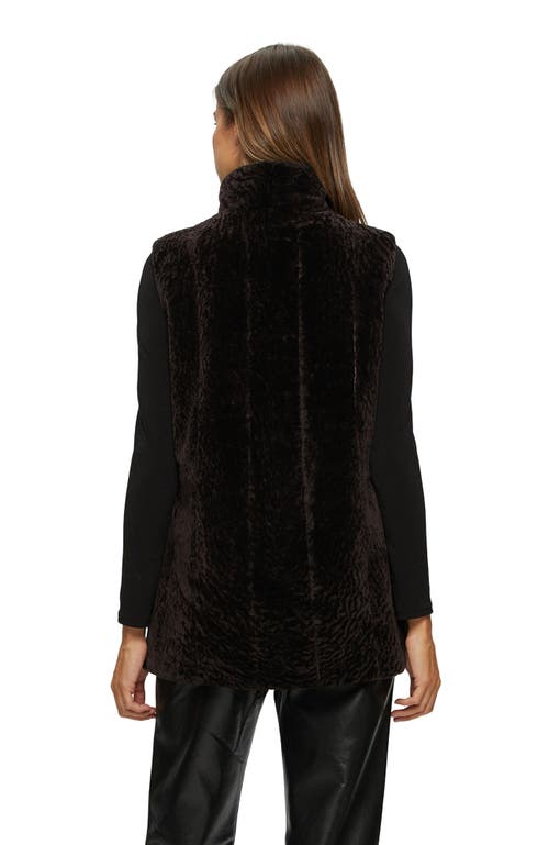 Gorski Shearling Lamb Hooded Vest Reversible To Taffeta In Black