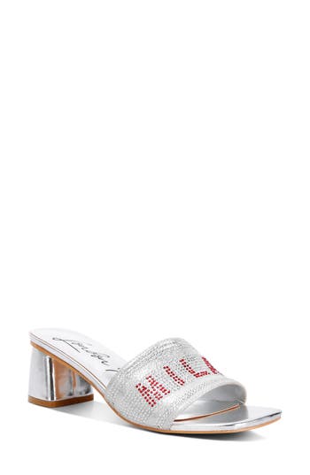 London Rag Punstar Rhinestone Embellished Slide Sandal