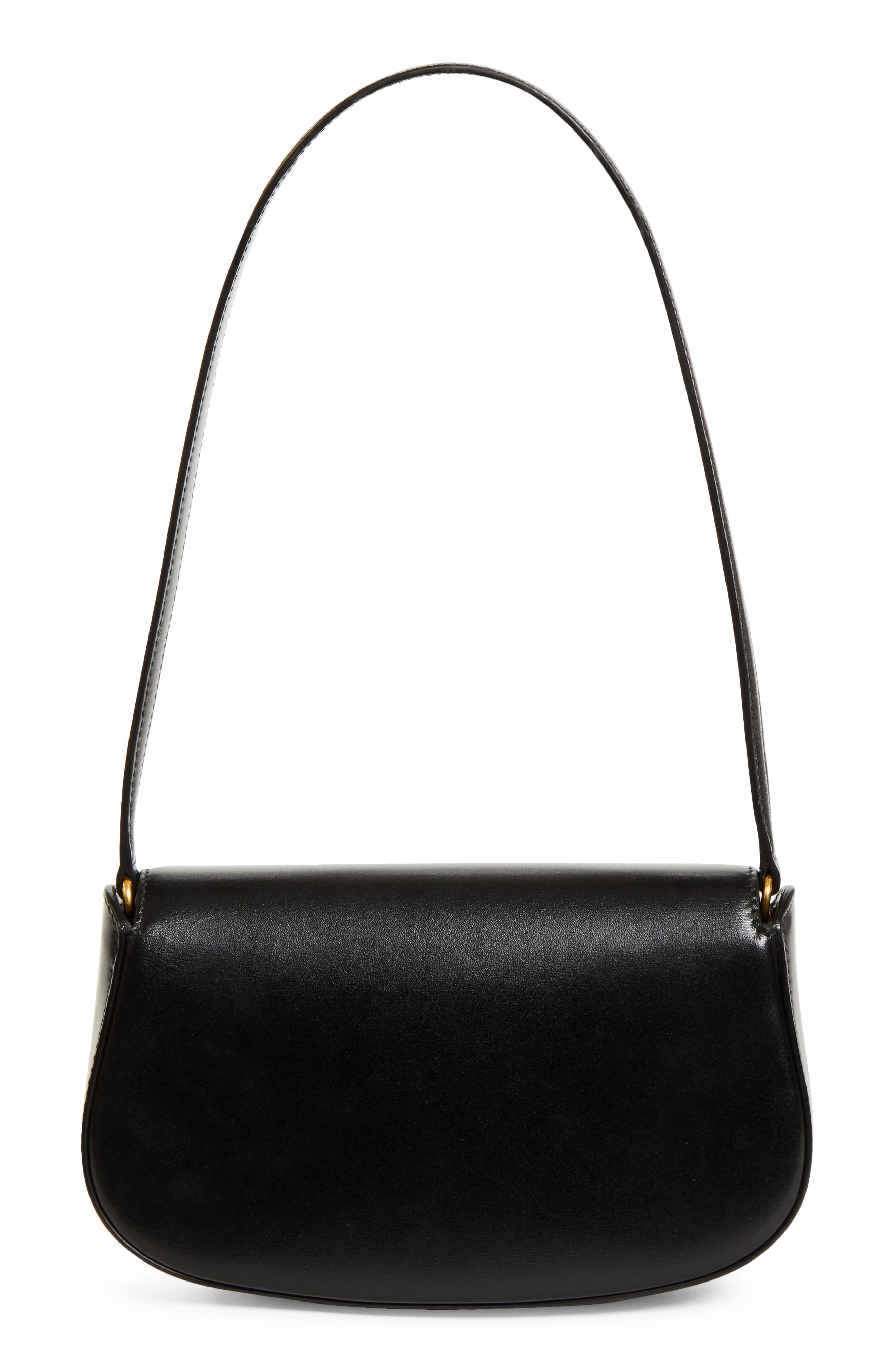 Saint Laurent Mini Cassandre Flap Leather Shoulder Bag, Alternate, color, Noir