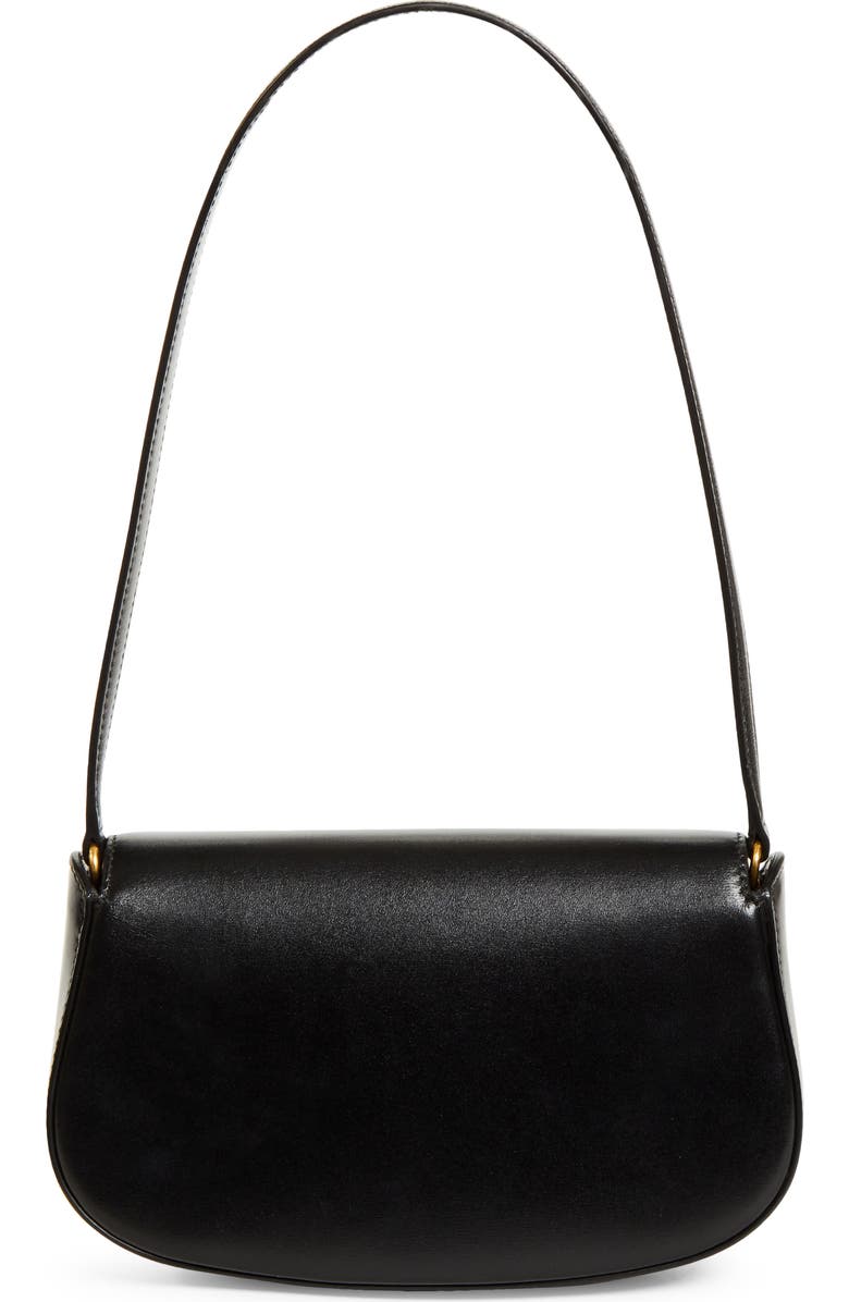 Saint Laurent Mini Cassandre Flap Leather Shoulder Bag, Alternate, color, Noir