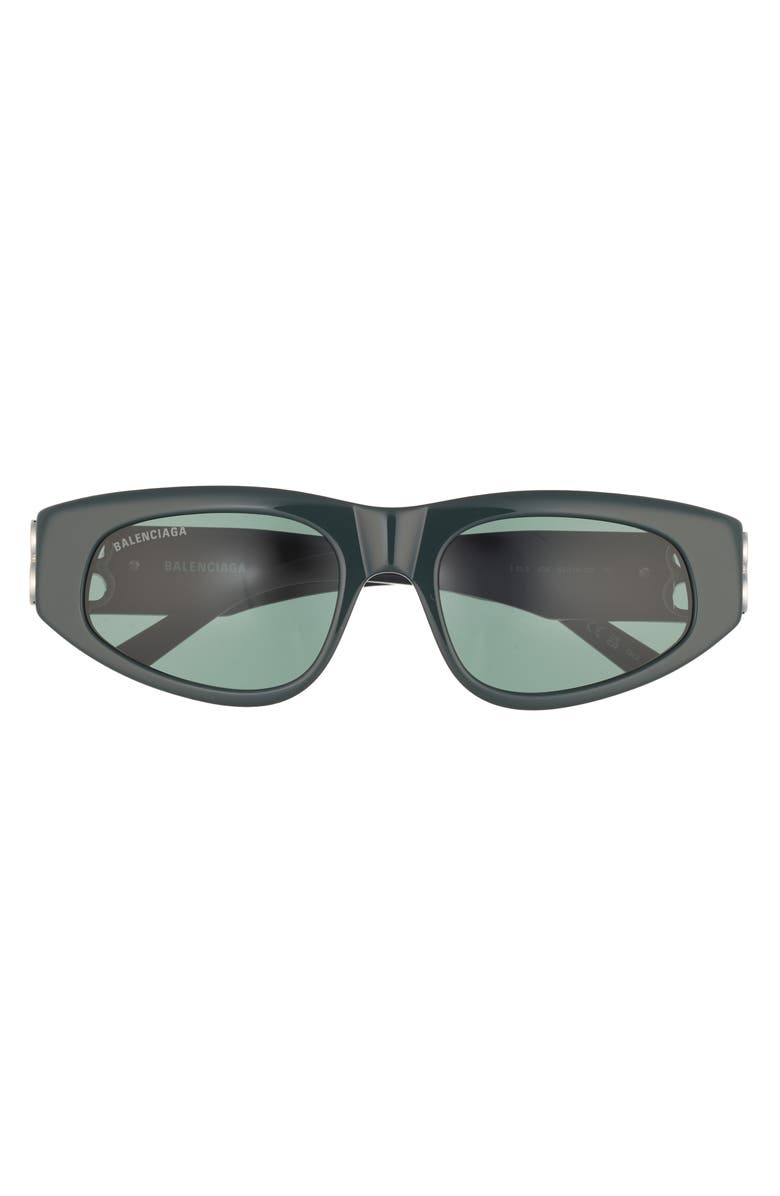 Balenciaga Novelty 53mm Cat Eye Sunglasses, Main, color, Green Silver Green