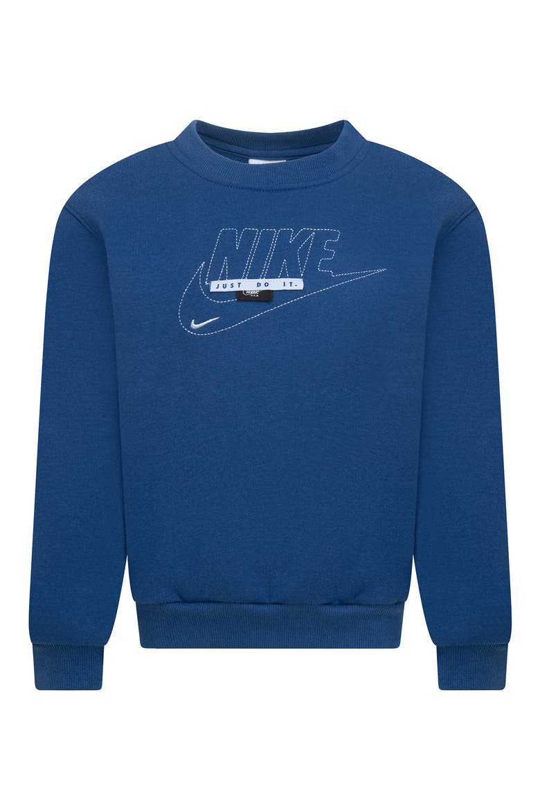 Kids' Sportswear Club Specialty Fleece Crewneck Sweatshirt, Main, color, COURT BLUE