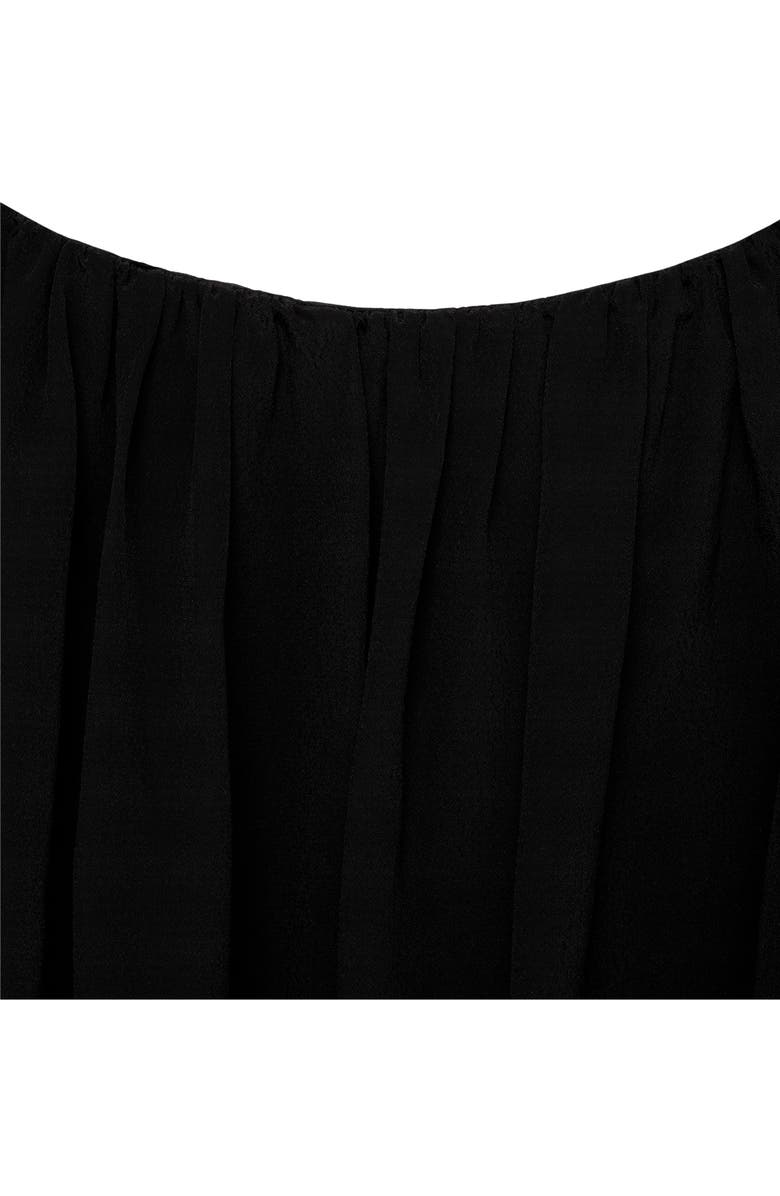 MANGO Bubble Hem Crop Top, Alternate, color, Black