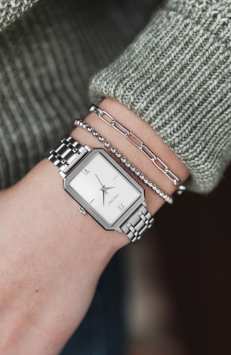 Vincero The Beaded Chain Bracelet, Alternate, color, Silver