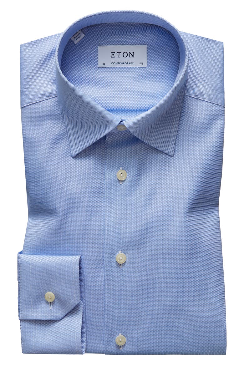 Contemporary Fit Solid Dress Shirt, Main, color, BLUE
