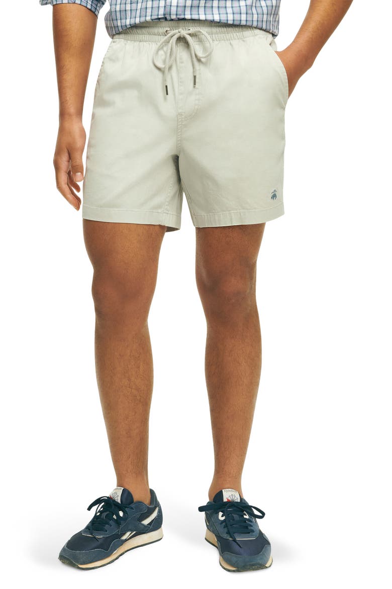 Drawstring Stretch Cotton Shorts, Main, color, HARBOR MIST