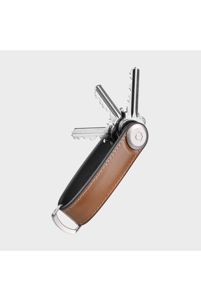 Hybrid Leather Key Organiser, Main, color, Acorn