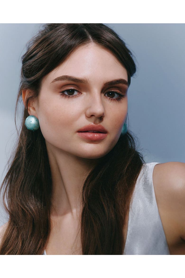 Gaia Crystal Mini Earrings, Alternate, color, Aqua Blue