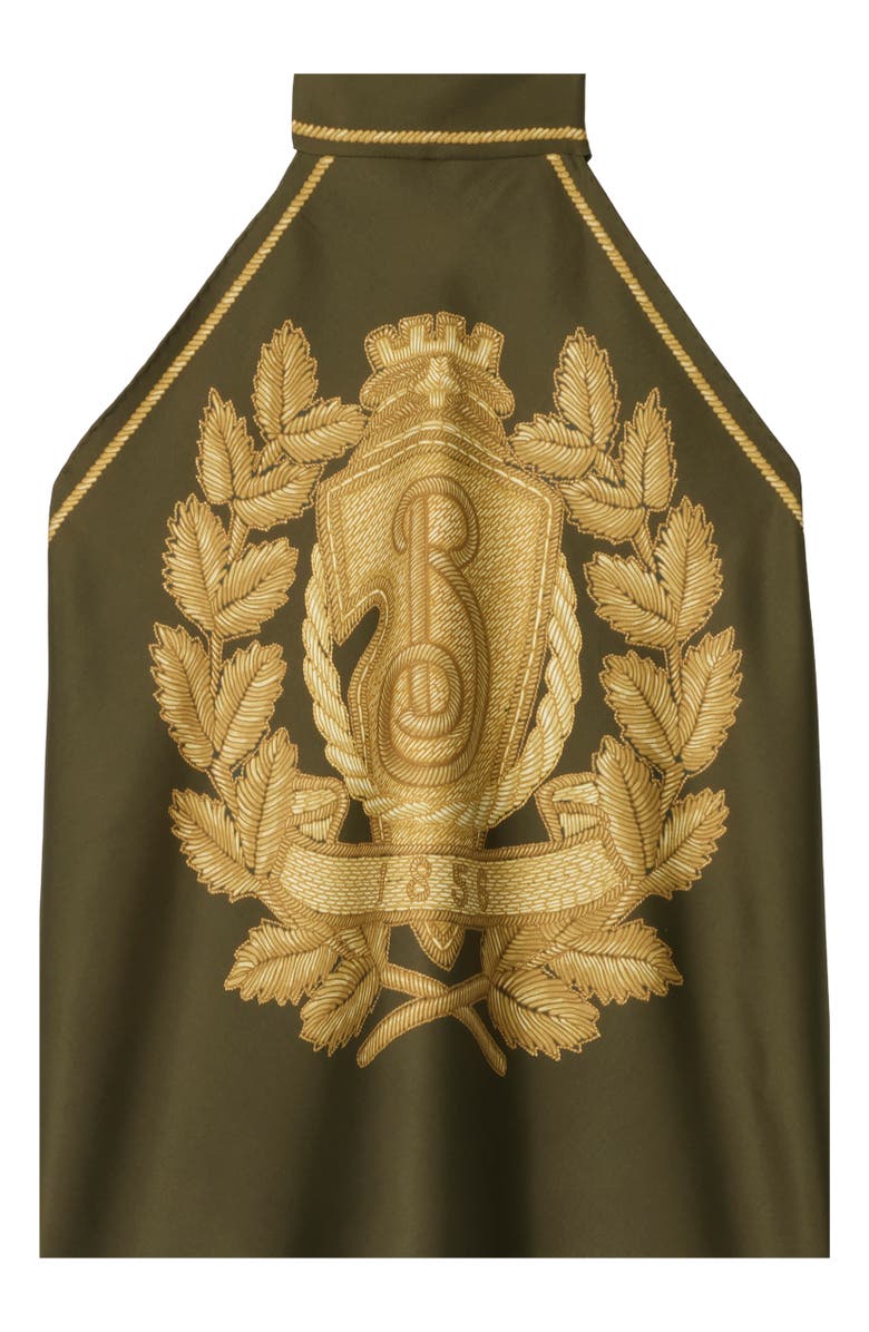 Burberry B Crest Silk Scarf Top, Alternate, color, Marsh Green