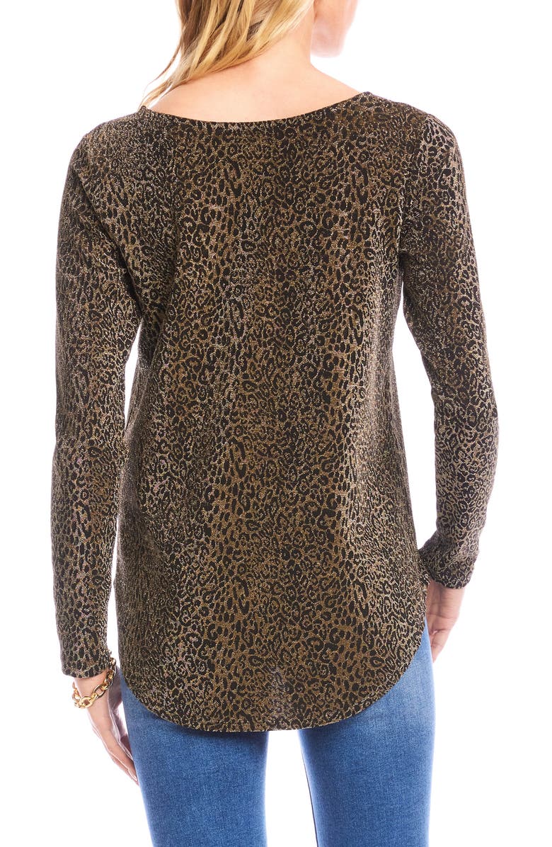 Karen Kane Metallic Shirttail Top, Alternate, color, Leopard