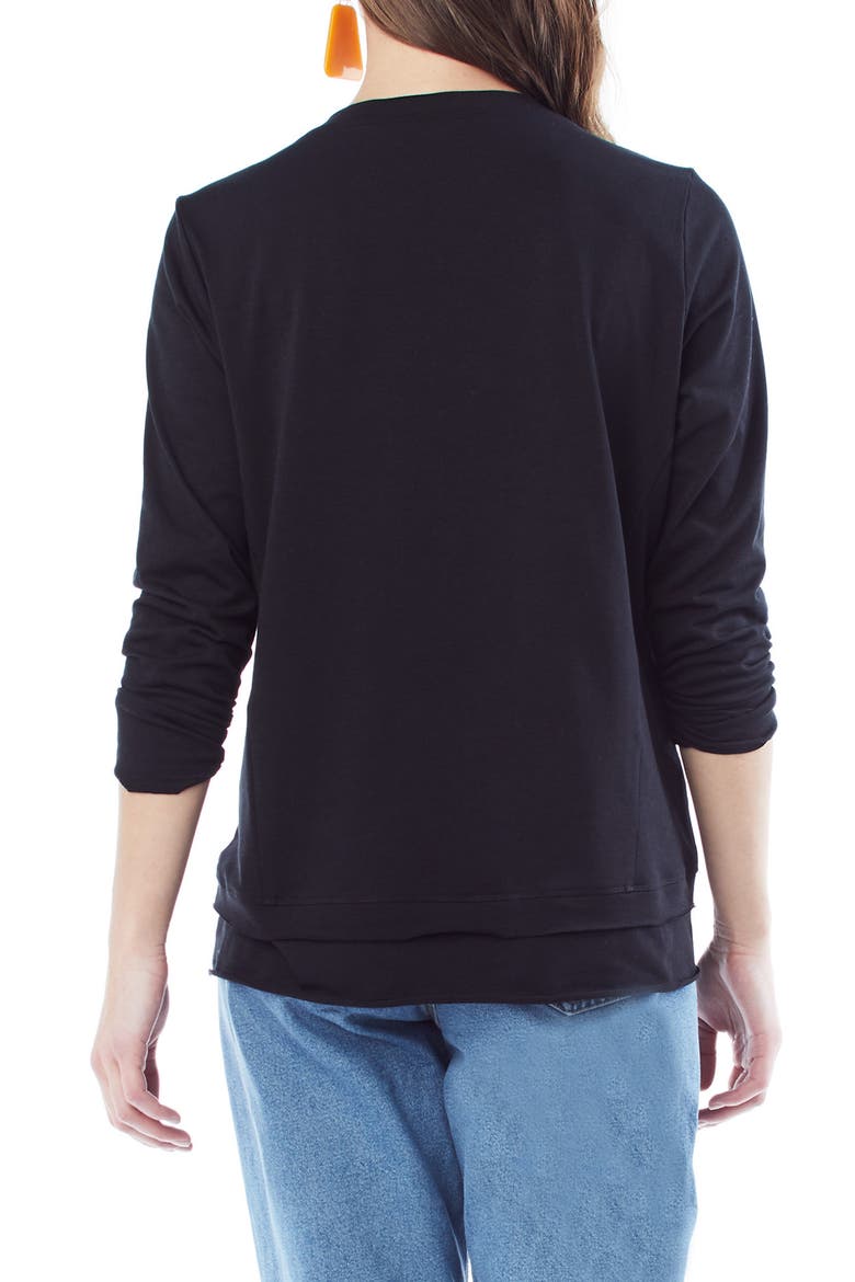 Christy Long Sleeve Maternity/Nursing Top, Alternate, color, BLACK