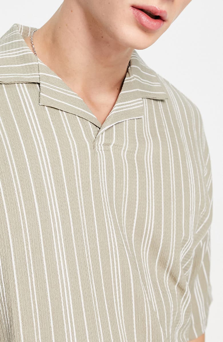 ASOS DESIGN Oversize Stripe Polo, Alternate, color, 