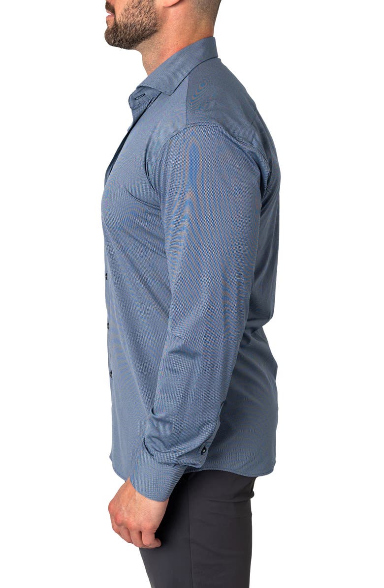 Maceoo Einstein Micropattern Stretch Contemporary Fit Button-Up Shirt, Alternate, color,