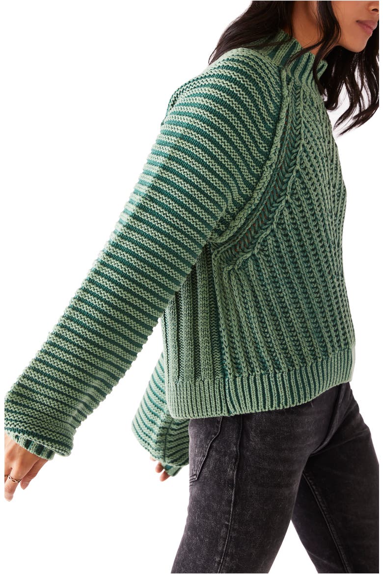 Sweetheart Mock Neck Sweater, Alternate, color, BOTANY