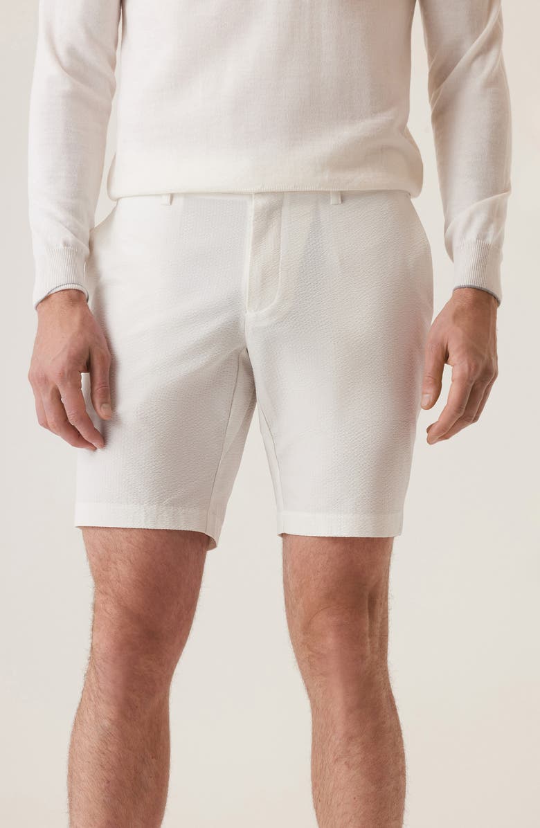 DEKE Oasis Satellite EME Seersucker Bermuda Shorts, Alternate, color, White