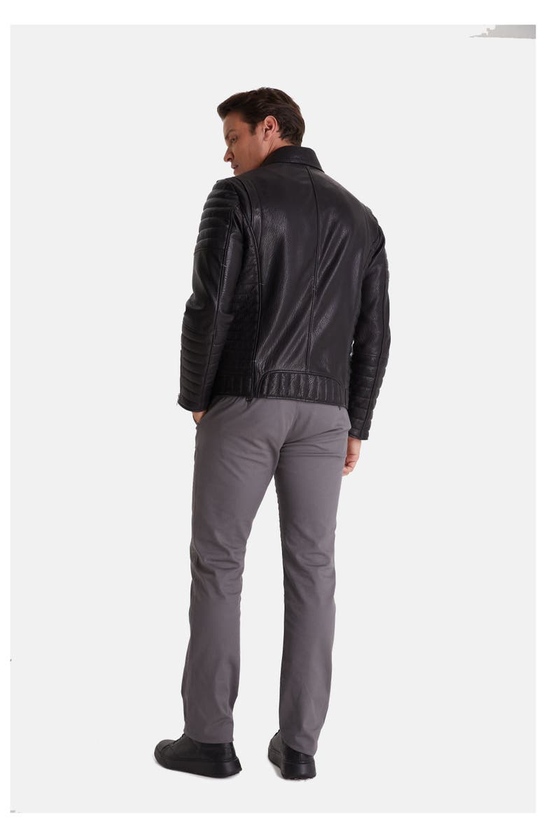 Furniq UK Quentin Leather Jacket, Alternate, color, Black