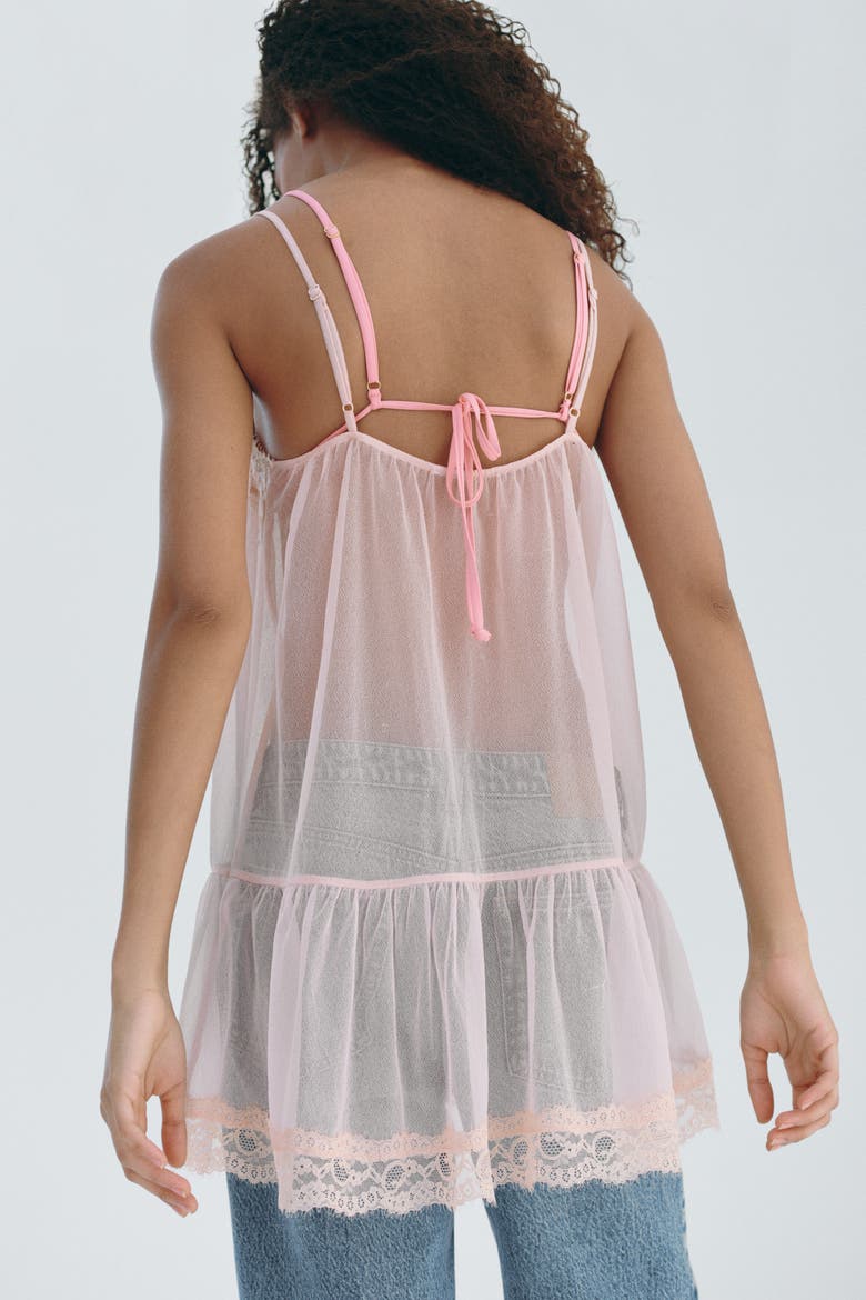 Lace-trimmed Camisole Top, Alternate, color, Light dusty pink