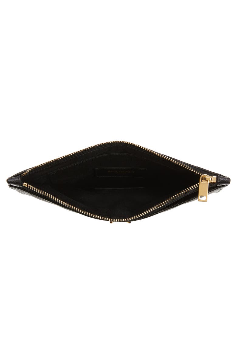 Saint Laurent Monogramme Quilted Leather Zip Pouch, Alternate, color, 