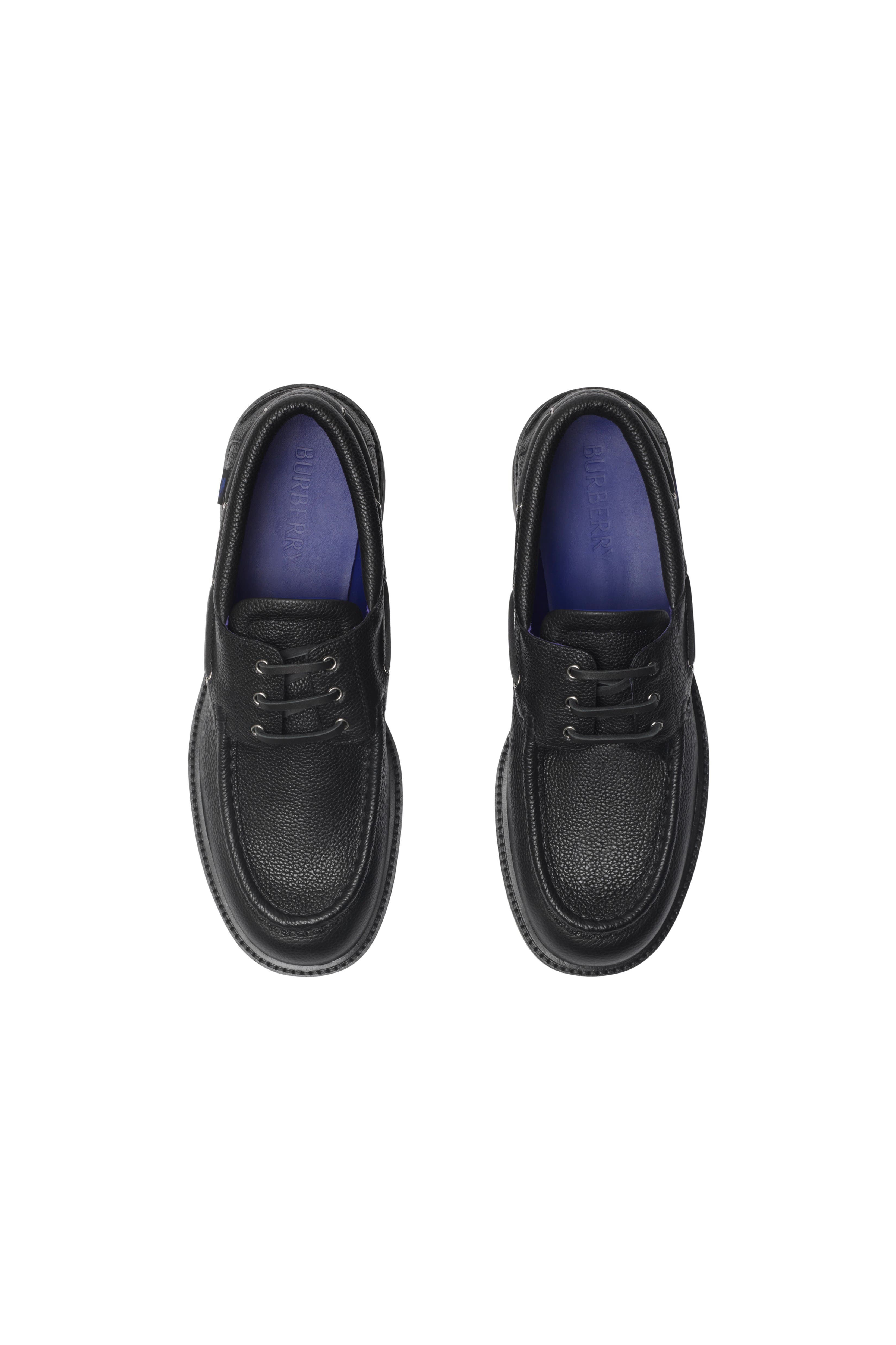 Burberry Leather Raft Boat Shoes, Alternate, color, 